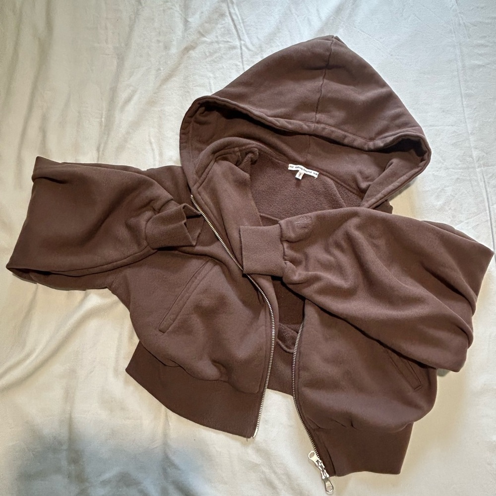 Well Being Brown Hooded Zip-Up Jacket
